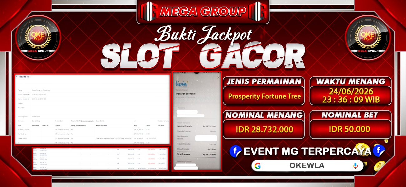 Bukti JP situs Okewla hari Kamis, 25 Juni 2026