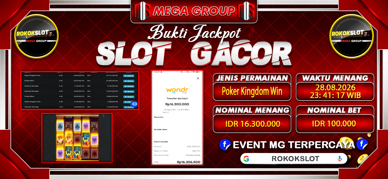Bukti JP situs Rokokslot hari Jumat, 28 Agustus 2026
